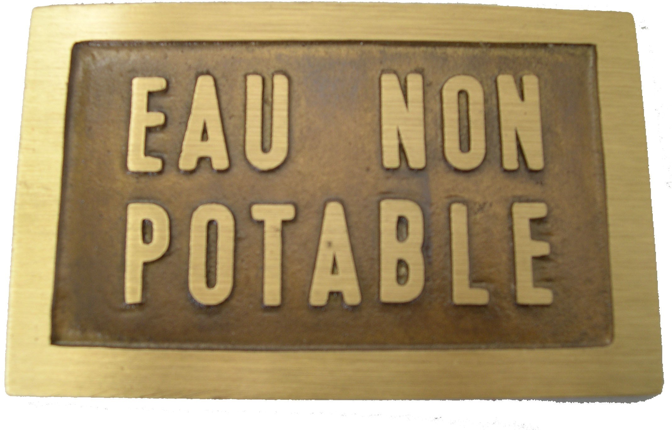 PLAQUE LAITON EAU NON POTABLE